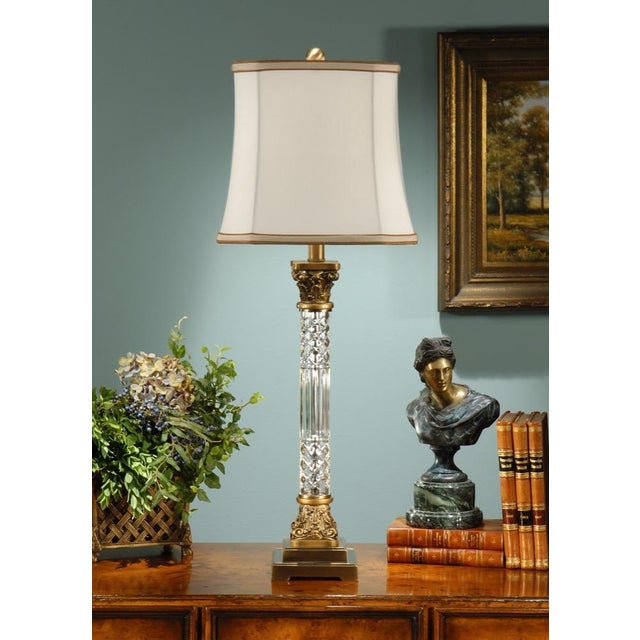 Wildwood Wildwood Crystal Column Table Lamp For Sale - Image 4 of 5