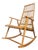 Midcentury Wood and Rattan Rocking Chair, Denmark, 1960s For Sale