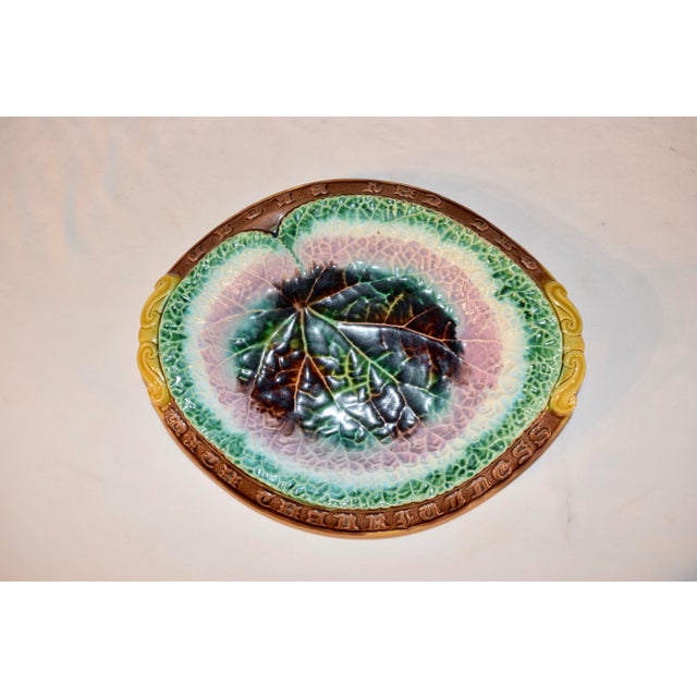19th C Majolica Bread Tray For Sale - Image 9 of 9