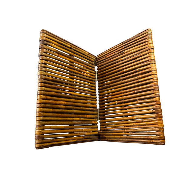 Vintage Bamboo Folding X-Style Magazine Rack or Book Holder For Sale In Minneapolis - Image 6 of 6