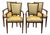 Mid 20th Century Set 4 French Modern Empire Dining Arm Chairs For Sale