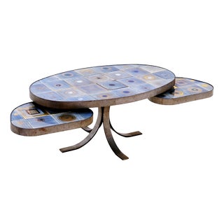 Oval Coffee Table by Georges Pelletier for La Roue Vallauris, France, 1970 For Sale