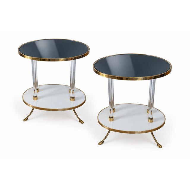 Contemporary Blue Mirror Cigarette Tables by The Century, Set of 2 For Sale - Image 3 of 5