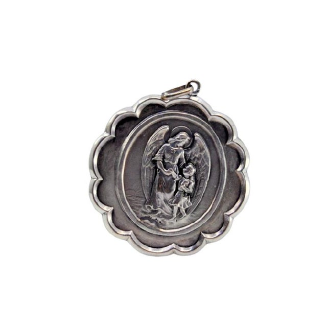 Guardian Angel Silver Pendant For Sale - Image 6 of 6