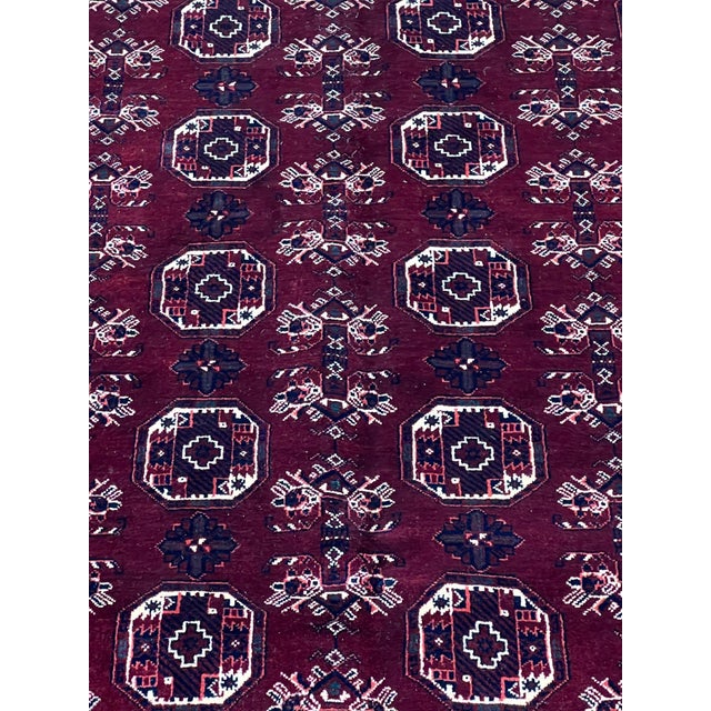 Afghan Turkmen Waziri Wool Rug 6’8” X 9’9” For Sale - Image 4 of 6