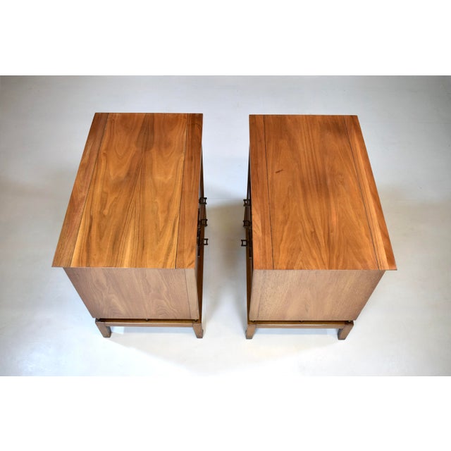 Wood Mid-Century Modern Walnut Burl Nightstands by White Furniture, Usa For Sale - Image 7 of 11