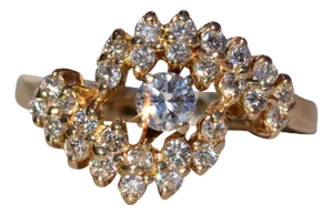 The Port Alberni: Ladies Vintage 14K Gold Bypass Engagement Ring set with Diamonds