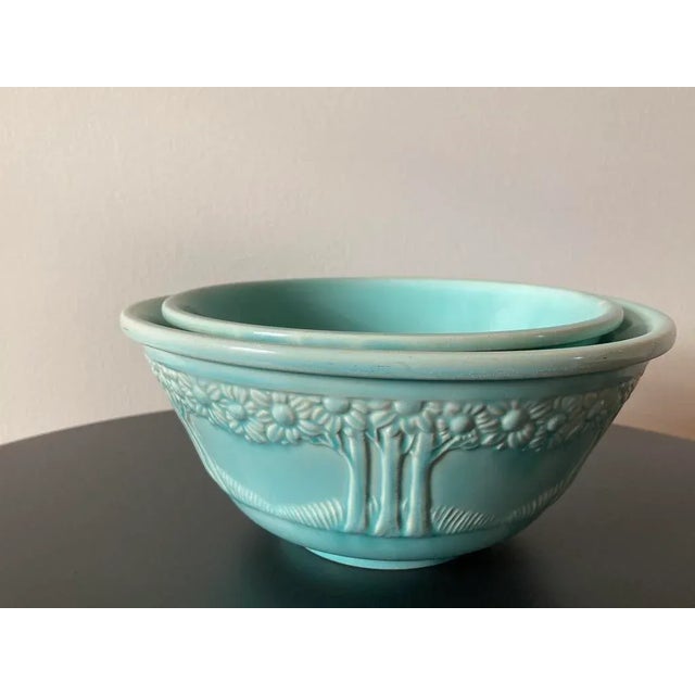 Ceramic Early 20th Century Homer Laughlin Green Porcelain Bowl- Medium For Sale - Image 7 of 12