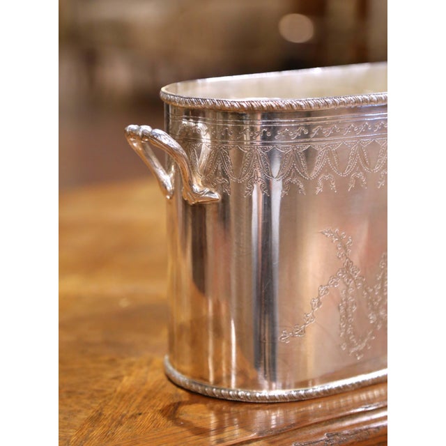 Metal Mid-Century Silver Plated English Wine Bottle Holder by International Silver Co. For Sale - Image 7 of 11