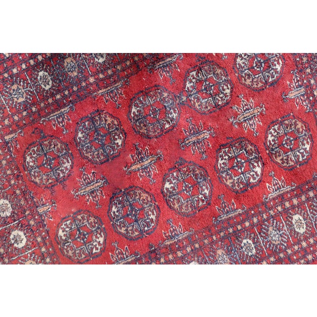 1950s, Handmade Vintage Uzbek Bukhara Rug 3.2' X 4.9' For Sale In New York - Image 6 of 10