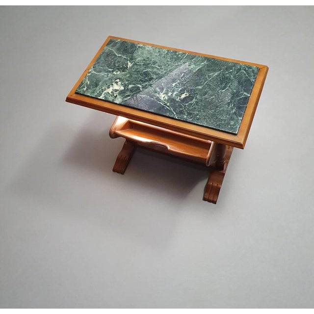Magazine Holder with Green Marble Top, 1960s For Sale - Image 10 of 17