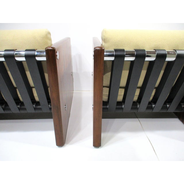 Tan Selg Rosewood and Leather Cube Club Chairs For Sale - Image 8 of 15