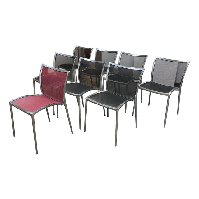 Roberto Barbieri for Zanotta Zilli Stacking Chairs, Set of Eight For Sale