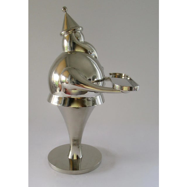 Silver Large Pottery Barn Santa Baby Silver Art Deco Style Vintage Christmas Collectible Candle Holder For Sale - Image 8 of 13