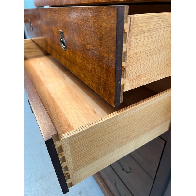 Vintage Campaign Style High-Boy Dresser by Nation Mt. Airy For Sale - Image 15 of 15