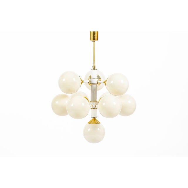 Antique White 1970s Mid-Century Modern Sputnik Chandeliers by Szarvasi, Hungary - a Pair 3 Available For Sale - Image 8 of 18
