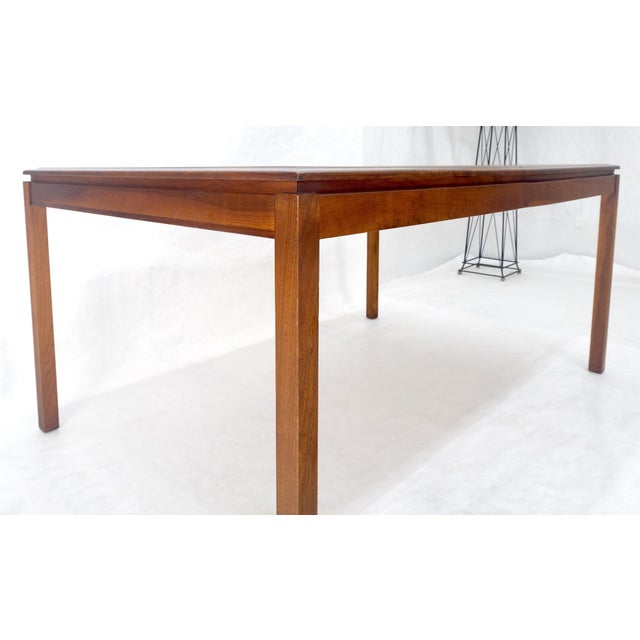 Danish Mid Century Modern Rectangle Walnut Dining Table w 2x18" Leaves MINT For Sale - Image 18 of 18