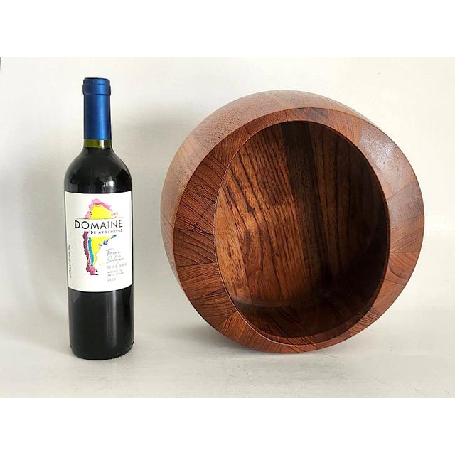 Wood 1960s Dansk Staved Teak Wood "O" Bowl Designed by Jens Quistgaard For Sale - Image 7 of 11