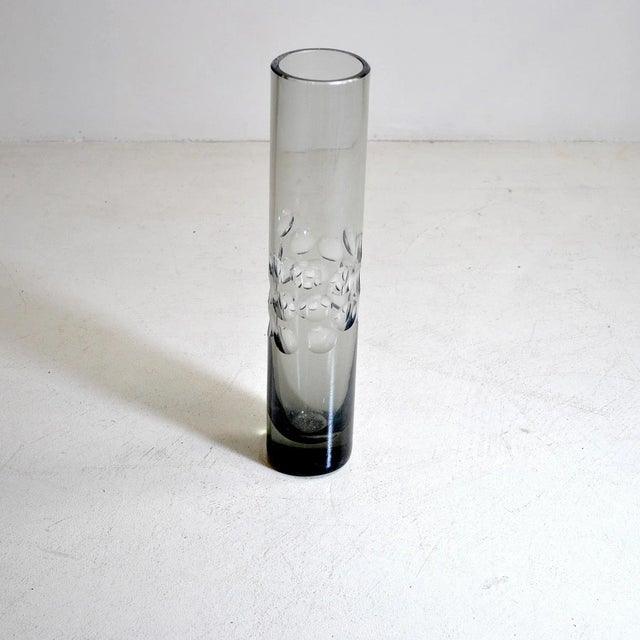 Cylindrical Smokey Colored Vase, 1960s, in Good conditions. Designed 1960 to 1969