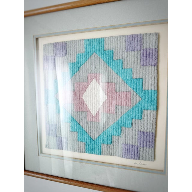 A beautifully composed original hand-cast paper relief by Priscilla Wess, featuring a striking geometric motif inspired by...