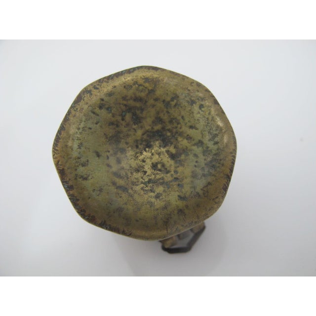 Metal Small Antique Mughal Indian Brass Brass Octagonal Betel Nut Box For Sale - Image 7 of 9
