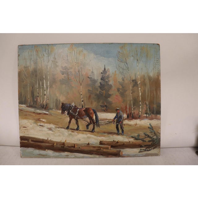 1930s Vintage Josef Suchomel Oil on Board Painting For Sale - Image 4 of 4