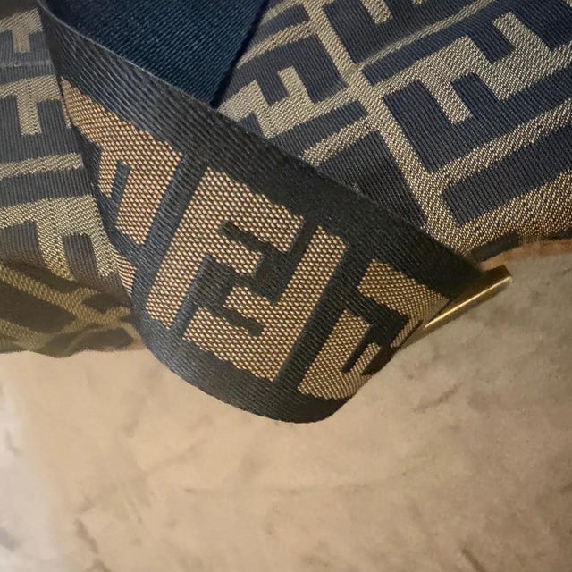 Contemporary A Iconic 1980s Zucca Monogram Canvas Messenger Bag by Fendi For Sale - Image 3 of 16