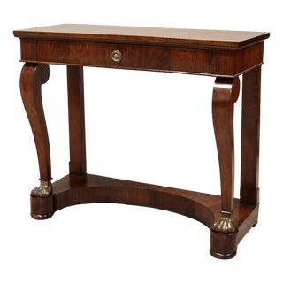 19th Century Charles X Italian Console in Walnut For Sale