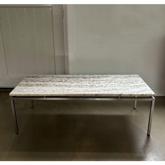 Mid-Century Modern Vintage Coffee Table with Marble Top by Gerard Van Den Berg for T Spectrum, 1960s For Sale - Image 3 of 11