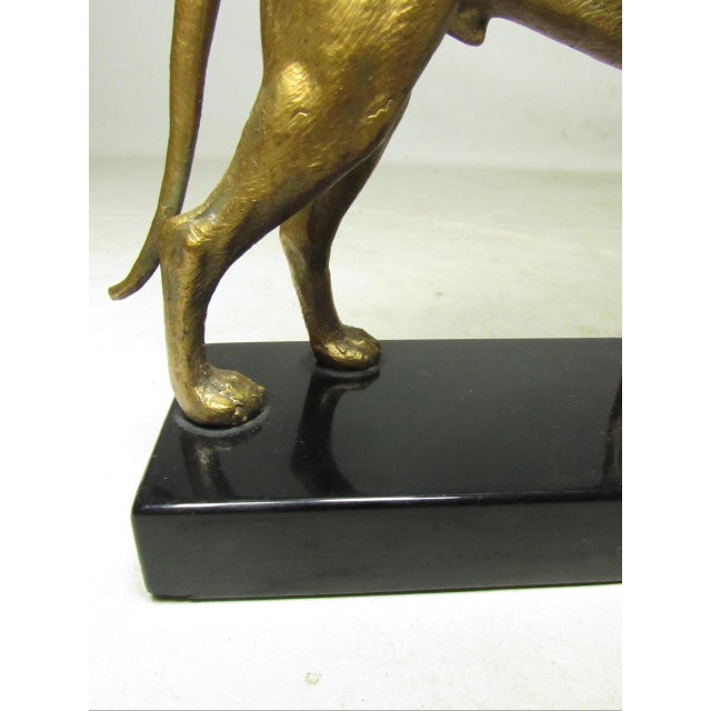 1940s Vintage Gilt Metal Doberman Figurine For Sale - Image 5 of 16