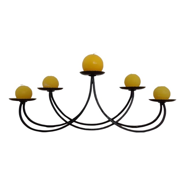 Brutalist Iron Candleholder, 1960s For Sale