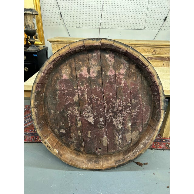 Wine French Château Margaux Wine Barrel Top Façade Ca. 1910 For Sale - Image 8 of 10