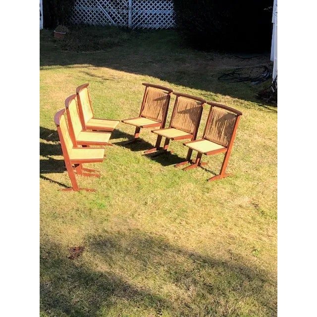 1965 Original Mid Century Architectural Conoid Shape Dining Chairs - Set of 6 For Sale In New York - Image 6 of 11
