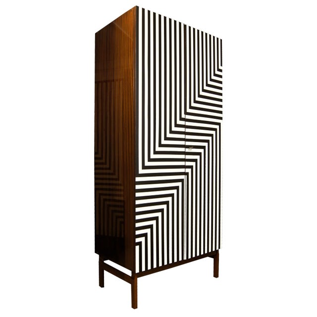 Vintage Polish Wardrobe with Op Art Motif, 1970s For Sale - Image 6 of 7