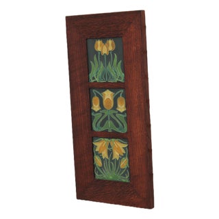 Dard Hunter Mission Oak Framed Motawi Tiles For Sale