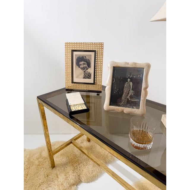 Large Picture Frame in Acrylic Glass, Cane Webbing and Brass in the style of Christian Dior, 1970s For Sale - Image 16 of 17