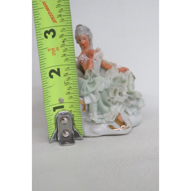Sandizell Dresden Germany Miniature Lace Porcelain Seated Lady Figurine 5066b For Sale - Image 10 of 14