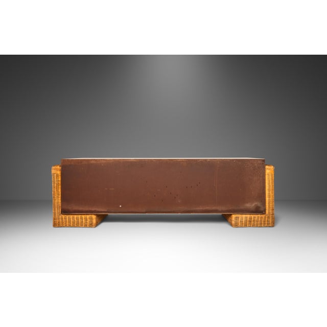 Mid-Century Modern Mid-Century Modern Boho Chic Unique Long Dresser / Case Piece / Sideboard With Rattan Base, C. 1980s For Sale - Image 3 of 12