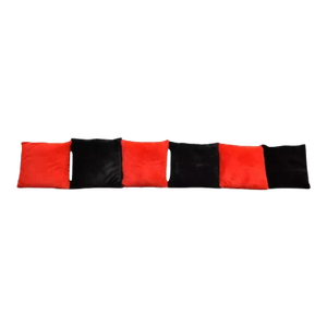 Vintage Mid Century Modern Oversized Plush Red & Black Floor Throw Pillows- Set of 6