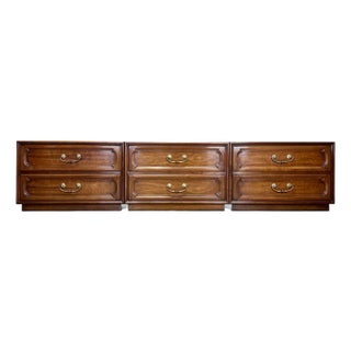 1970’s Mid Century Low 2-Drawer Walnut Chests by Heritage—Set of Three For Sale
