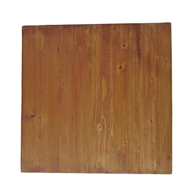 Farmhouse Axis Reclaimed Wood Side Table For Sale - Image 3 of 6