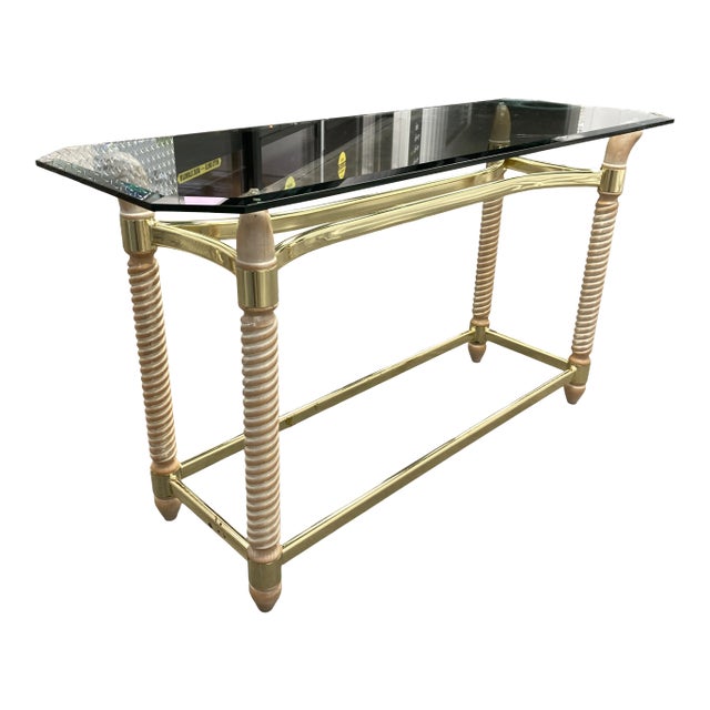 Mid-Century Modern Tommaso Barbi Style Console Sofa Table For Sale