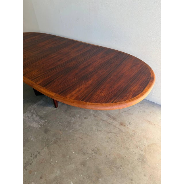 Danish Mid-Century Rosewood Extendable Dining Table by Ansager Møbler With Two Leaves For Sale In Los Angeles - Image 6 of 12