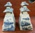 Pair of Mid 20th Century Chinese Blue/White Porcelain Watch Tower Figurines For Sale - Image 4 of 6