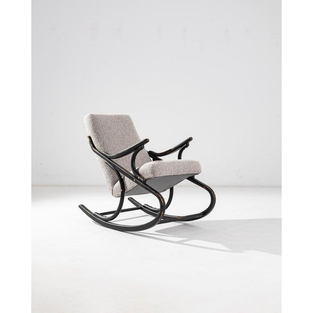 1960s Upholstered Bentwood Rocking Chair by TON For Sale - Image 10 of 13