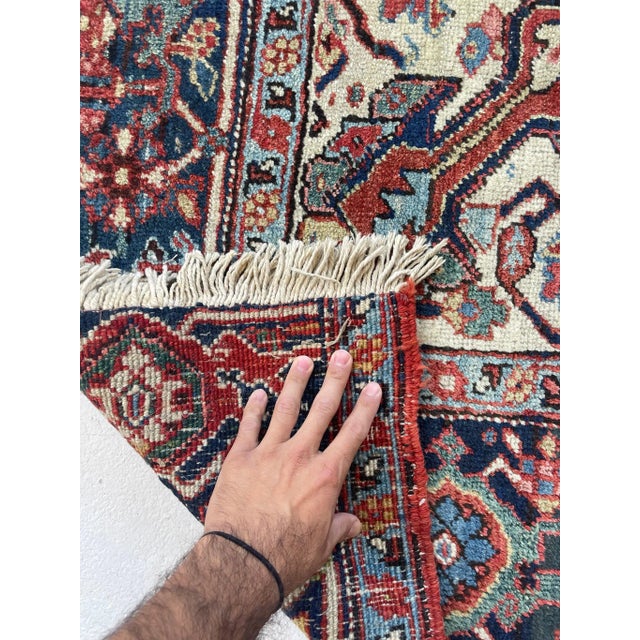 Blooming Jungle Antique Heriz Rug - 8 X 11 For Sale - Image 11 of 12