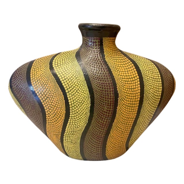 Large Decorative Balinese Dotted Vase, 2000s For Sale