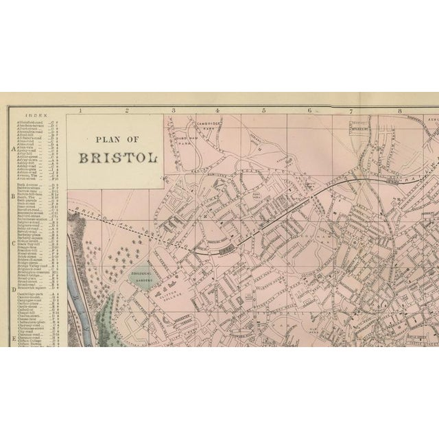 Decorative Map of Bristol, 1885 For Sale - Image 3 of 9