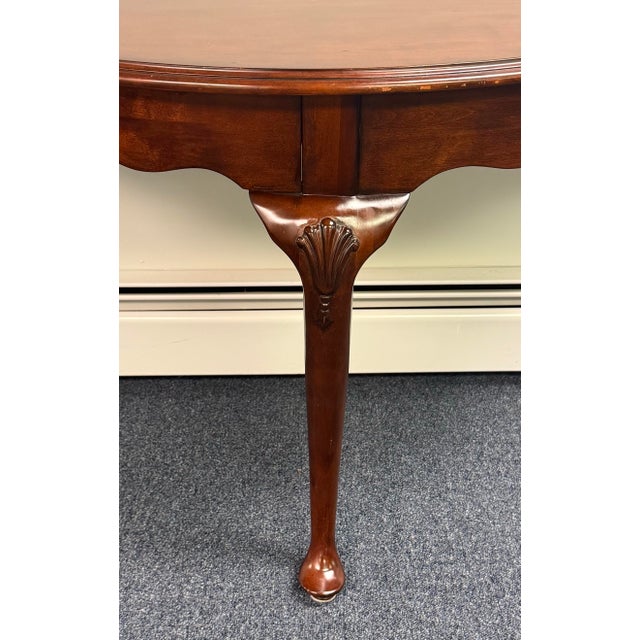 Wood Kincaid Solid Cherry Georgian Demi Lune Console Table For Sale - Image 7 of 12