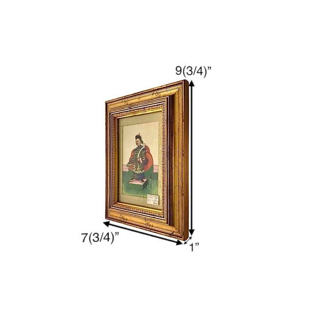 This Antique 19th C Chinese Art Pith Painting features a depiction of an emperor court scene, highlighting the rich...
